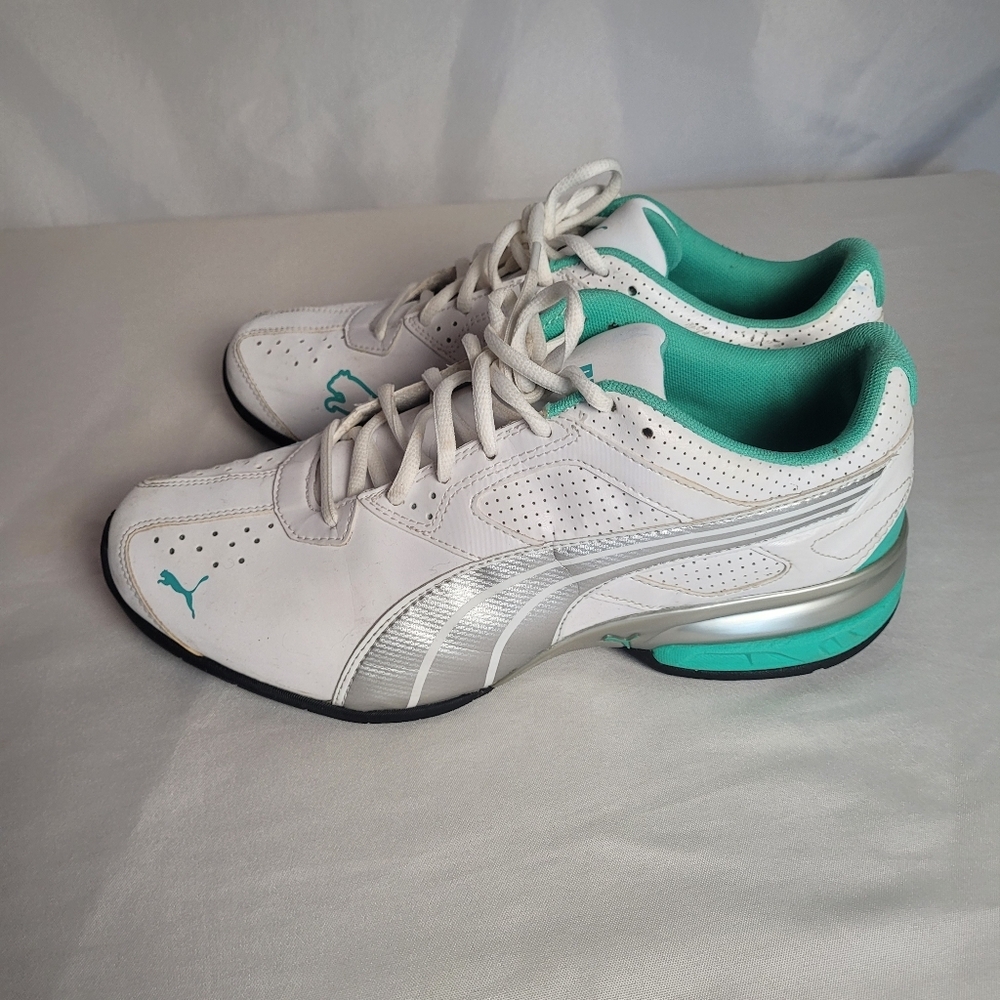 Puma White & Teal Running Shoes Women's Size 9.5 - Picture 5 of 10